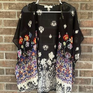 Love Tree Beautiful sheer floral komono style cardigan